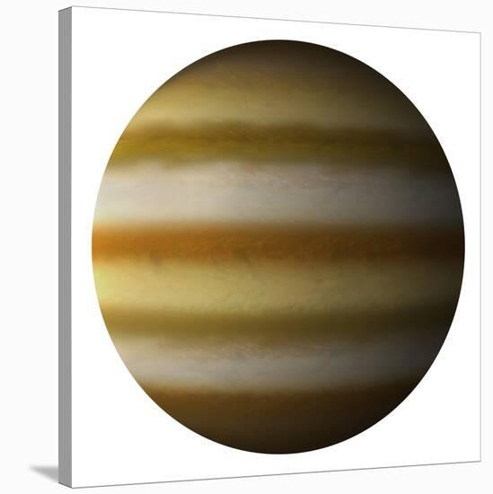 Artist's Depiction of a Gas Giant Planet on a White Background-null-Stretched Canvas
