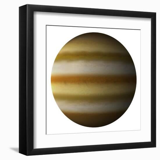 Artist's Depiction of a Gas Giant Planet on a White Background-null-Framed Art Print