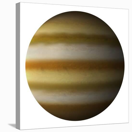 Artist's Depiction of a Gas Giant Planet on a White Background-null-Stretched Canvas