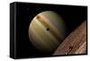 Artist's Depiction of a Gas Giant Planet Surrounded by Three Moons-null-Framed Stretched Canvas