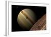 Artist's Depiction of a Gas Giant Planet Surrounded by Three Moons-null-Framed Art Print