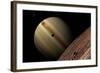 Artist's Depiction of a Gas Giant Planet Surrounded by Three Moons-null-Framed Art Print