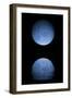 Artist's Depiction of a Heavily Cratered Blue Moon Rising over a Body of Calm Water-null-Framed Art Print