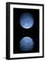 Artist's Depiction of a Heavily Cratered Blue Moon Rising over a Body of Calm Water-null-Framed Art Print