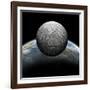 Artist's Depiction of a Heavily Cratered Moon in Orbit around it's Home Planet-null-Framed Art Print