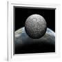 Artist's Depiction of a Heavily Cratered Moon in Orbit around it's Home Planet-null-Framed Art Print