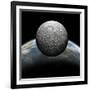 Artist's Depiction of a Heavily Cratered Moon in Orbit around it's Home Planet-null-Framed Art Print