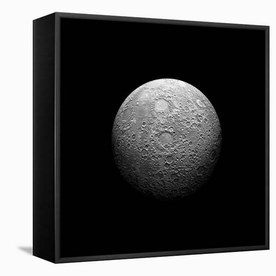 Artist's Depiction of a Heavily Cratered Moon-null-Framed Stretched Canvas