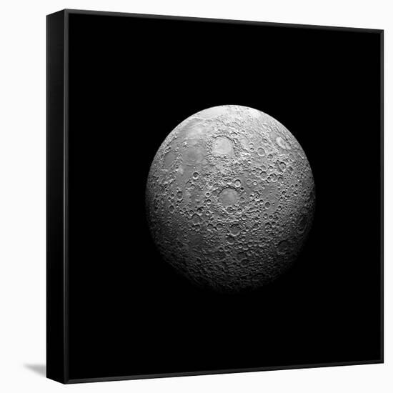 Artist's Depiction of a Heavily Cratered Moon-null-Framed Stretched Canvas