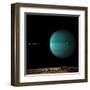 Artist's Depiction of a Ringed Gas Giant Planet Surrounded by it's Moons-null-Framed Art Print