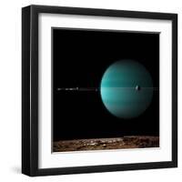 Artist's Depiction of a Ringed Gas Giant Planet Surrounded by it's Moons-null-Framed Art Print