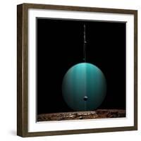 Artist's Depiction of a Ringed Gas Giant Planet Surrounded by it's Moons-null-Framed Art Print