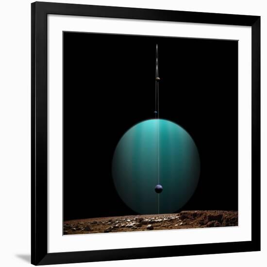 Artist's Depiction of a Ringed Gas Giant Planet Surrounded by it's Moons-null-Framed Art Print