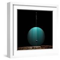 Artist's Depiction of a Ringed Gas Giant Planet Surrounded by it's Moons-null-Framed Art Print