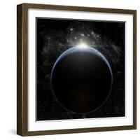 Artist's Depiction of a Star Breaking Teh Horizon of an Earth-Like Planet-null-Framed Art Print