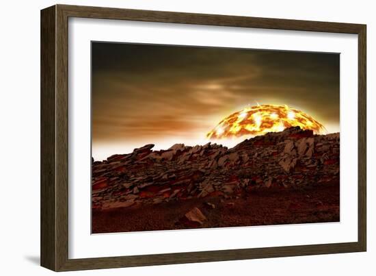 Artist's Depiction of an Alien World in Close Proximity to the Star it Revolves Around-null-Framed Art Print