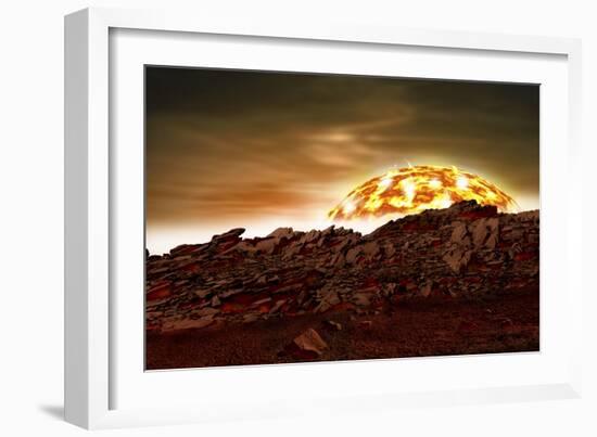 Artist's Depiction of an Alien World in Close Proximity to the Star it Revolves Around-null-Framed Art Print