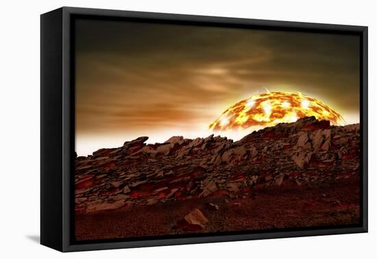 Artist's Depiction of an Alien World in Close Proximity to the Star it Revolves Around-null-Framed Stretched Canvas