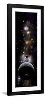 Artist's Depiction of an Earth-Like Planet with a Pair of Moons in Orbit-null-Framed Art Print