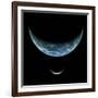 Artist's Depiction of an Earth-Like Planet with an Orbiting Moon-null-Framed Art Print