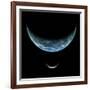 Artist's Depiction of an Earth-Like Planet with an Orbiting Moon-null-Framed Art Print