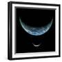 Artist's Depiction of an Earth-Like Planet with an Orbiting Moon-null-Framed Art Print