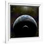 Artist's Depiction of an Earth-Like Planet with it's Orbiting Moon-null-Framed Art Print