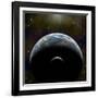 Artist's Depiction of an Earth-Like Planet with it's Orbiting Moon-null-Framed Art Print