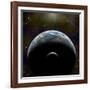 Artist's Depiction of an Earth-Like Planet with it's Orbiting Moon-null-Framed Art Print