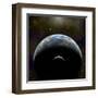 Artist's Depiction of an Earth-Like Planet with it's Orbiting Moon-null-Framed Art Print