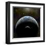 Artist's Depiction of an Earth-Like Planet with it's Orbiting Moon-null-Framed Art Print