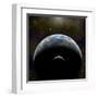 Artist's Depiction of an Earth-Like Planet with it's Orbiting Moon-null-Framed Art Print