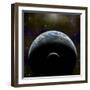 Artist's Depiction of an Earth-Like Planet with it's Orbiting Moon-null-Framed Art Print