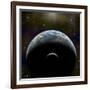 Artist's Depiction of an Earth-Like Planet with it's Orbiting Moon-null-Framed Art Print