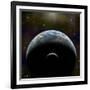 Artist's Depiction of an Earth-Like Planet with it's Orbiting Moon-null-Framed Art Print