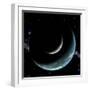 Artist's Depiction of an Earth-Like World with a Large Rocky Moon Orbiting-null-Framed Art Print