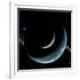 Artist's Depiction of an Earth-Like World with a Large Rocky Moon Orbiting-null-Framed Art Print