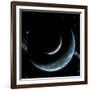 Artist's Depiction of an Earth-Like World with a Large Rocky Moon Orbiting-null-Framed Art Print