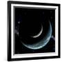 Artist's Depiction of an Earth-Like World with a Large Rocky Moon Orbiting-null-Framed Art Print