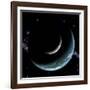 Artist's Depiction of an Earth-Like World with a Large Rocky Moon Orbiting-null-Framed Art Print