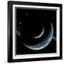 Artist's Depiction of an Earth-Like World with a Large Rocky Moon Orbiting-null-Framed Art Print