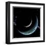 Artist's Depiction of an Earth-Like World with a Large Rocky Moon Orbiting-null-Framed Art Print