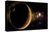 Artist's Depiction of an Orange and Cloudy World with Two Moons-null-Stretched Canvas