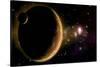 Artist's Depiction of an Orange and Cloudy World with Two Moons-null-Stretched Canvas