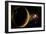 Artist's Depiction of an Orange and Cloudy World with Two Moons-null-Framed Art Print