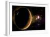 Artist's Depiction of an Orange and Cloudy World with Two Moons-null-Framed Art Print