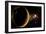 Artist's Depiction of an Orange and Cloudy World with Two Moons-null-Framed Premium Giclee Print