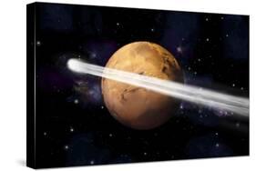 Artist's Depiction of the Comet C-2013 A1 Making a Close Pass by Mars-null-Stretched Canvas