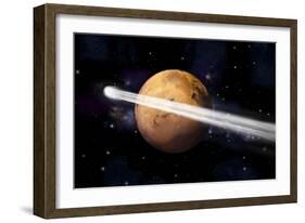 Artist's Depiction of the Comet C-2013 A1 Making a Close Pass by Mars-null-Framed Art Print
