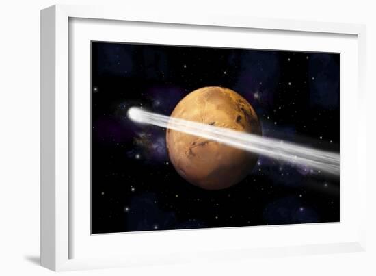 Artist's Depiction of the Comet C-2013 A1 Making a Close Pass by Mars-null-Framed Art Print